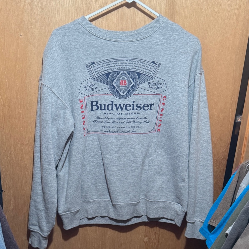 Budweiser Crewneck Sweater in Gray